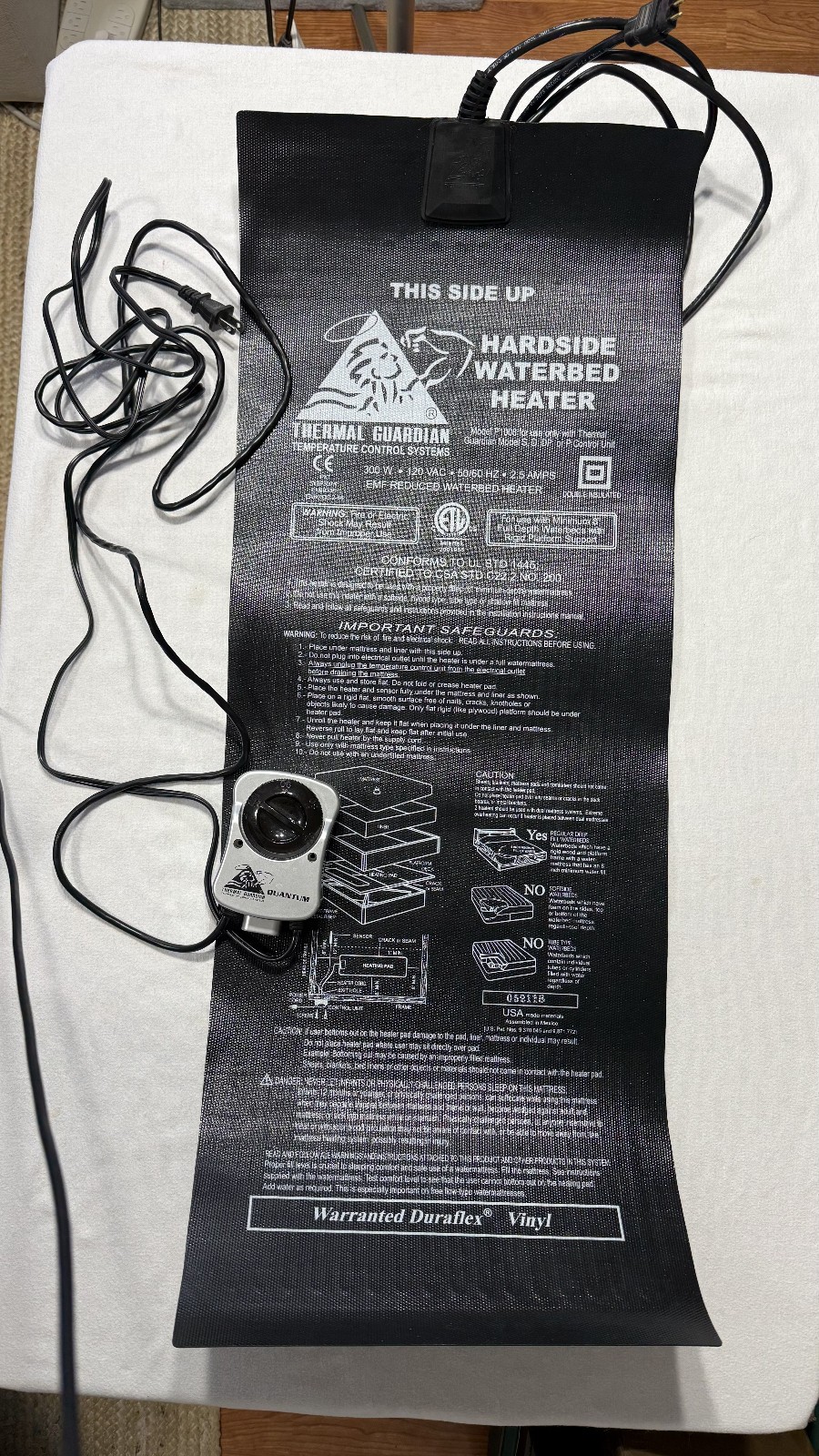 Thermal Guardian Quantum Full Watt (300 Watt) Hardside Waterbed Heater