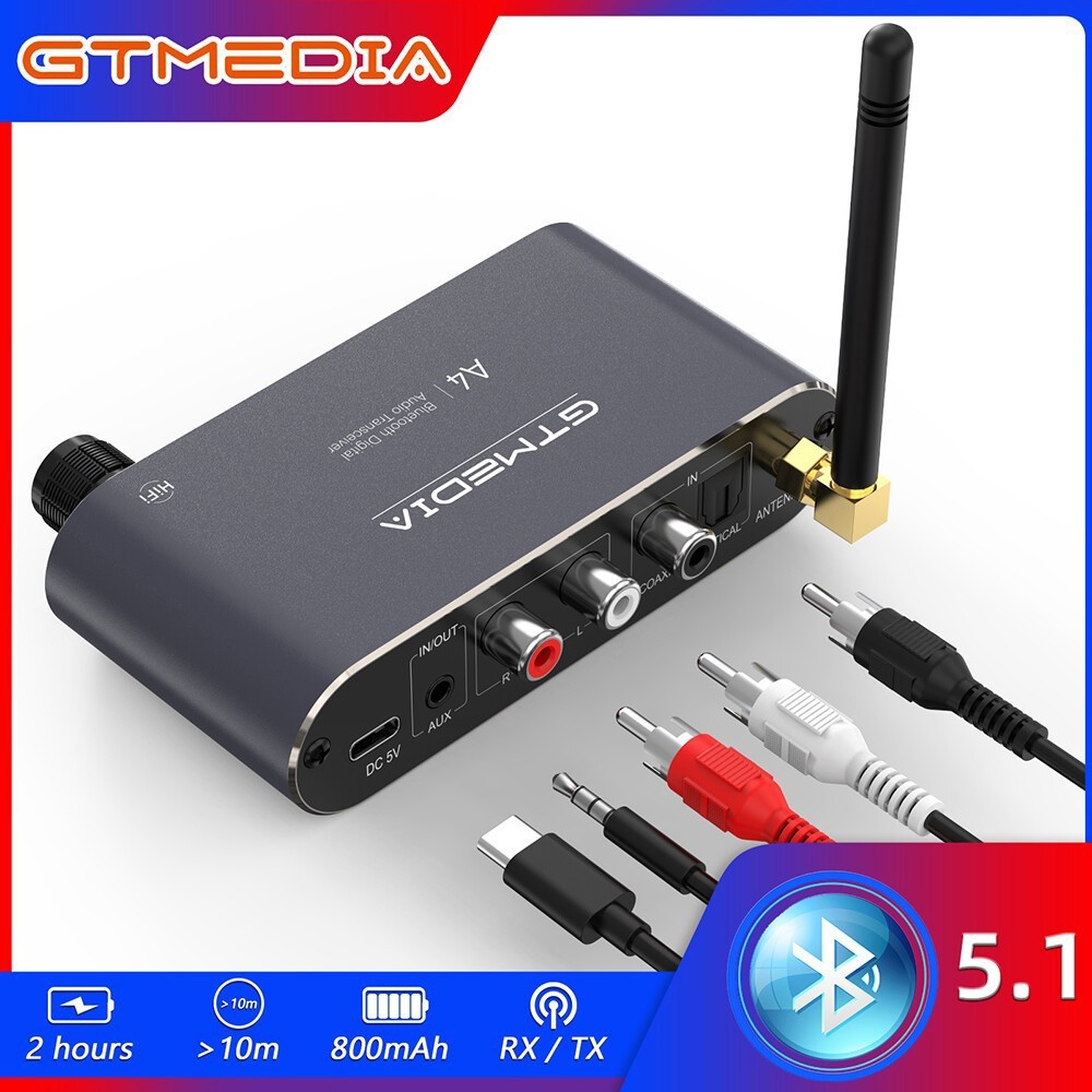 Bluetooth v5.1 Transmitter Receiver Hi-Fi Music Audio Receiver COAXIAL OPTICALT