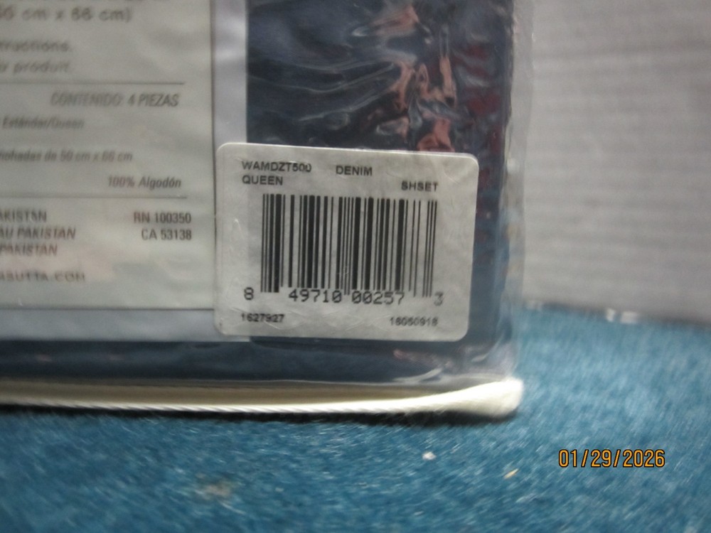 Wamsutta Dream Zone 500 Thread Count Percale Queen Denim Sheet Set