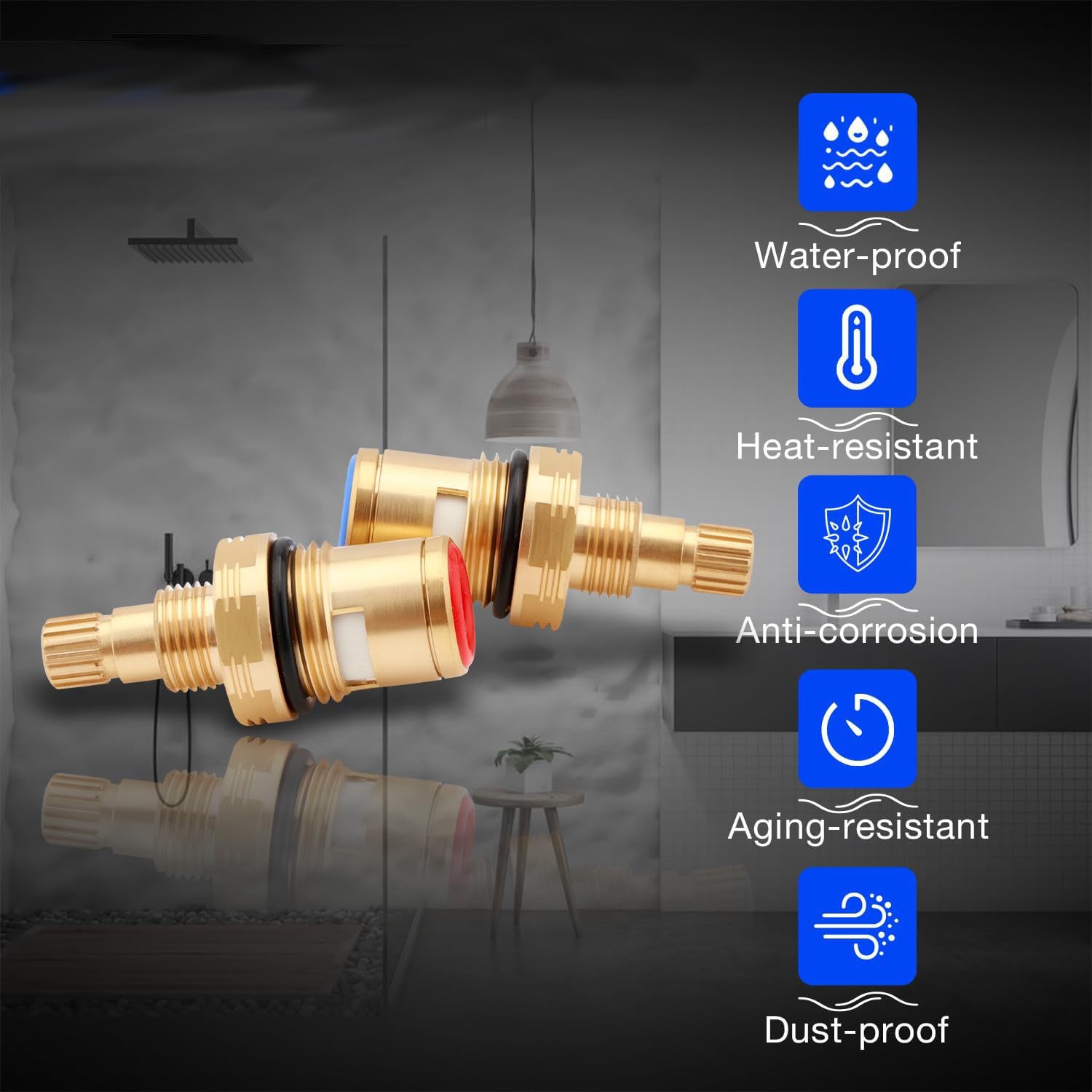 Brass Ceramic Valve Cartridge Set For CC Basin Faucet Cold Hot Ceramic Cartridge