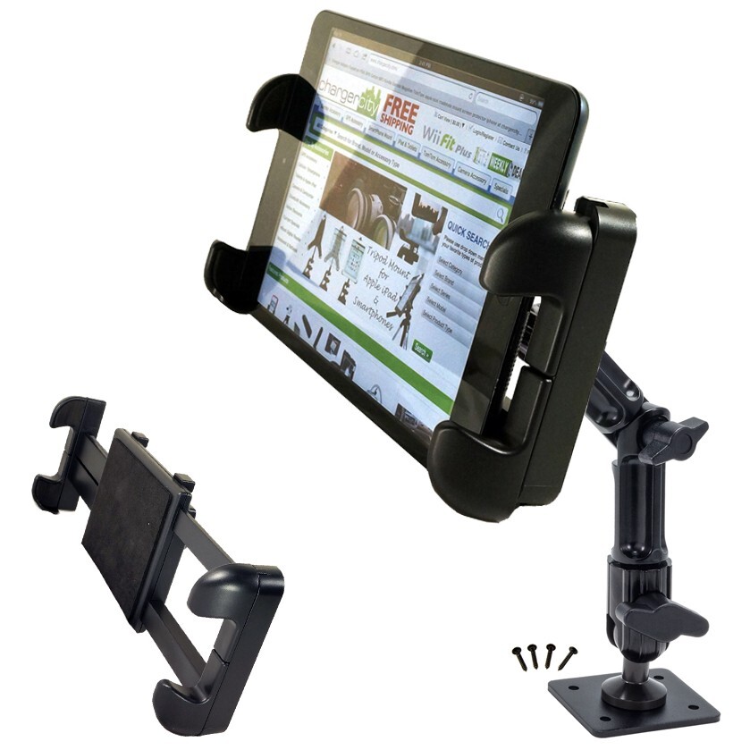 CHARGERCITY XT Heavy Duty Tablet ELD Aluminum Mount and AMPS Drill Base for iPad