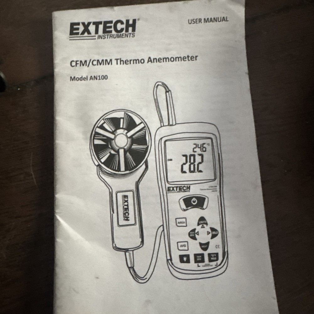 EXTECH AN100 THERMO-ANEMOMETER WITH VANE AND CASE (RR2)