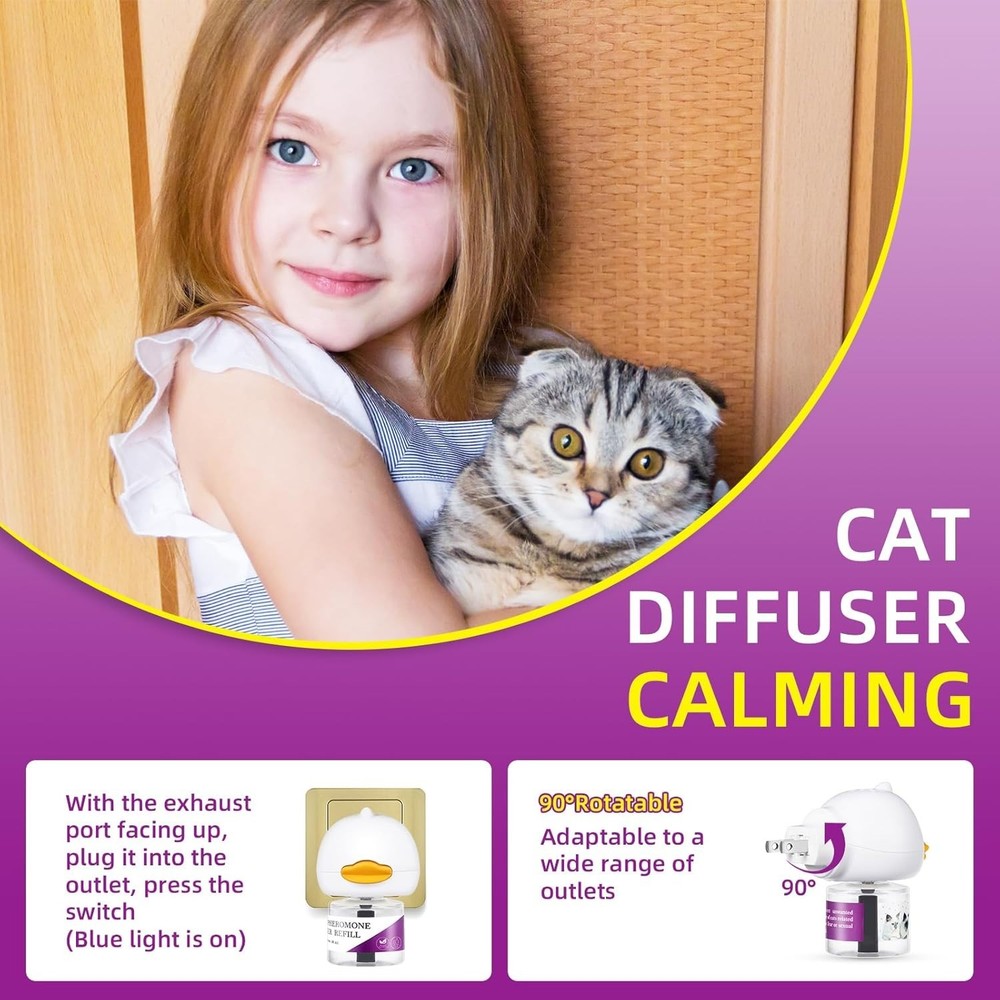 Cat Pheromones Calming Diffuser: Cat Calming Diffuser - Effectively Relieve A...