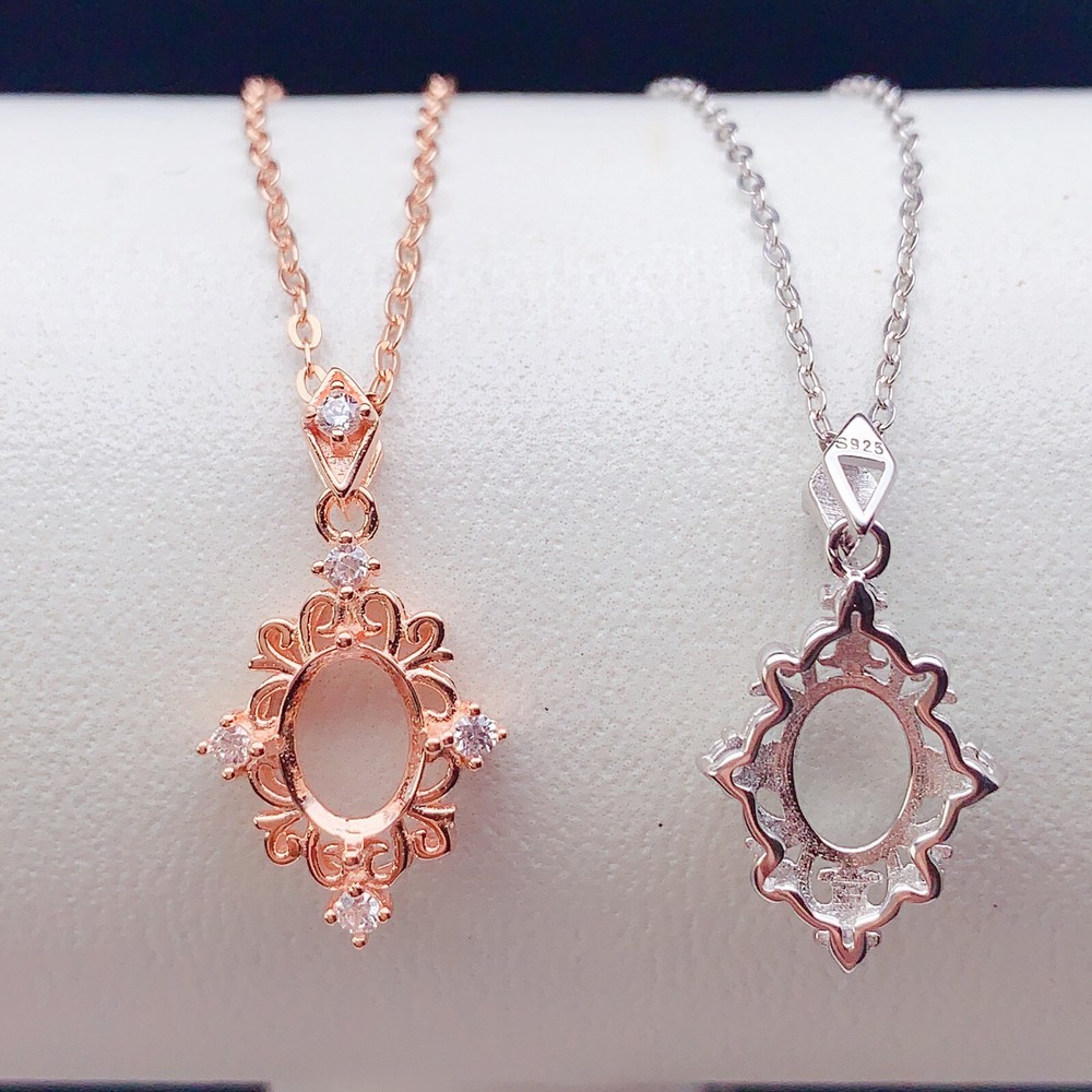 Silver 925 pendant empty setting, DIY blank setting YD76