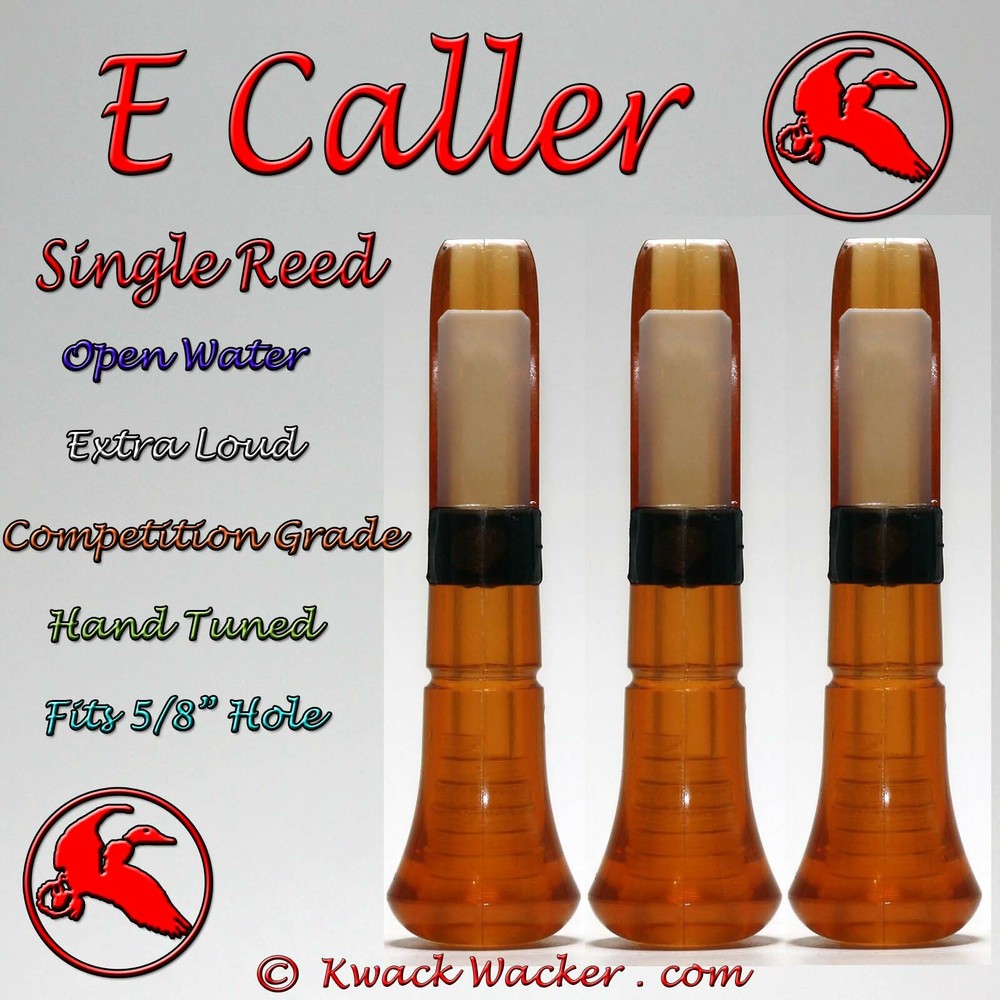 Duck call Inserts Kwack Wacker E Caller Open Water Loud Single Reed 3 Pack