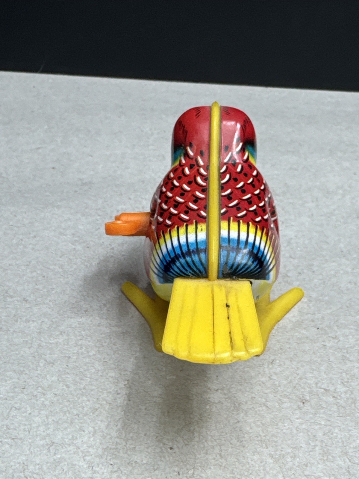 Vintage Mikuni Style Wind Up Bird Tin Toy Hong Kong Works