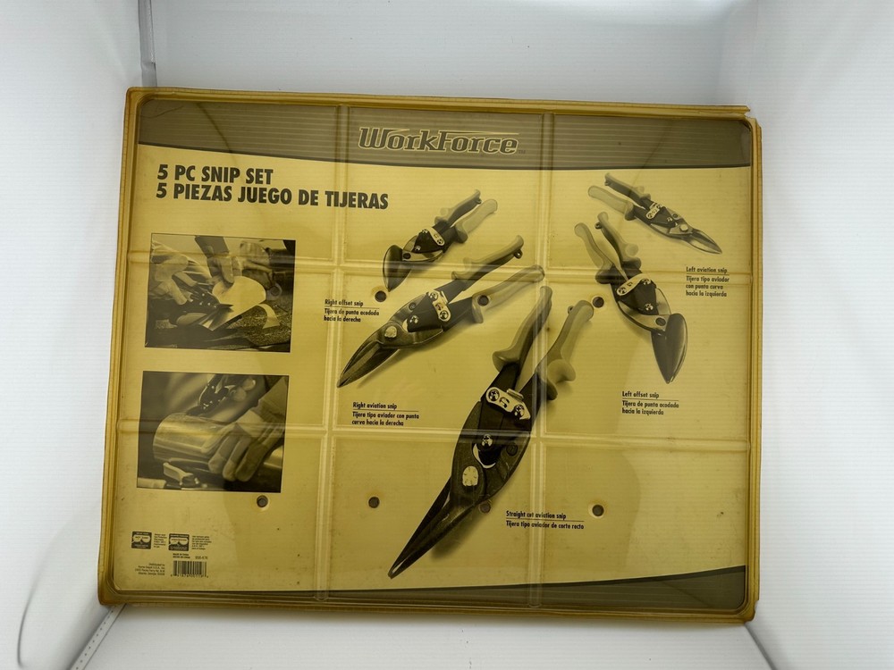 Workforce 5 Pc Aviation Snip Set Metal Cutting Shears Left Right Offset