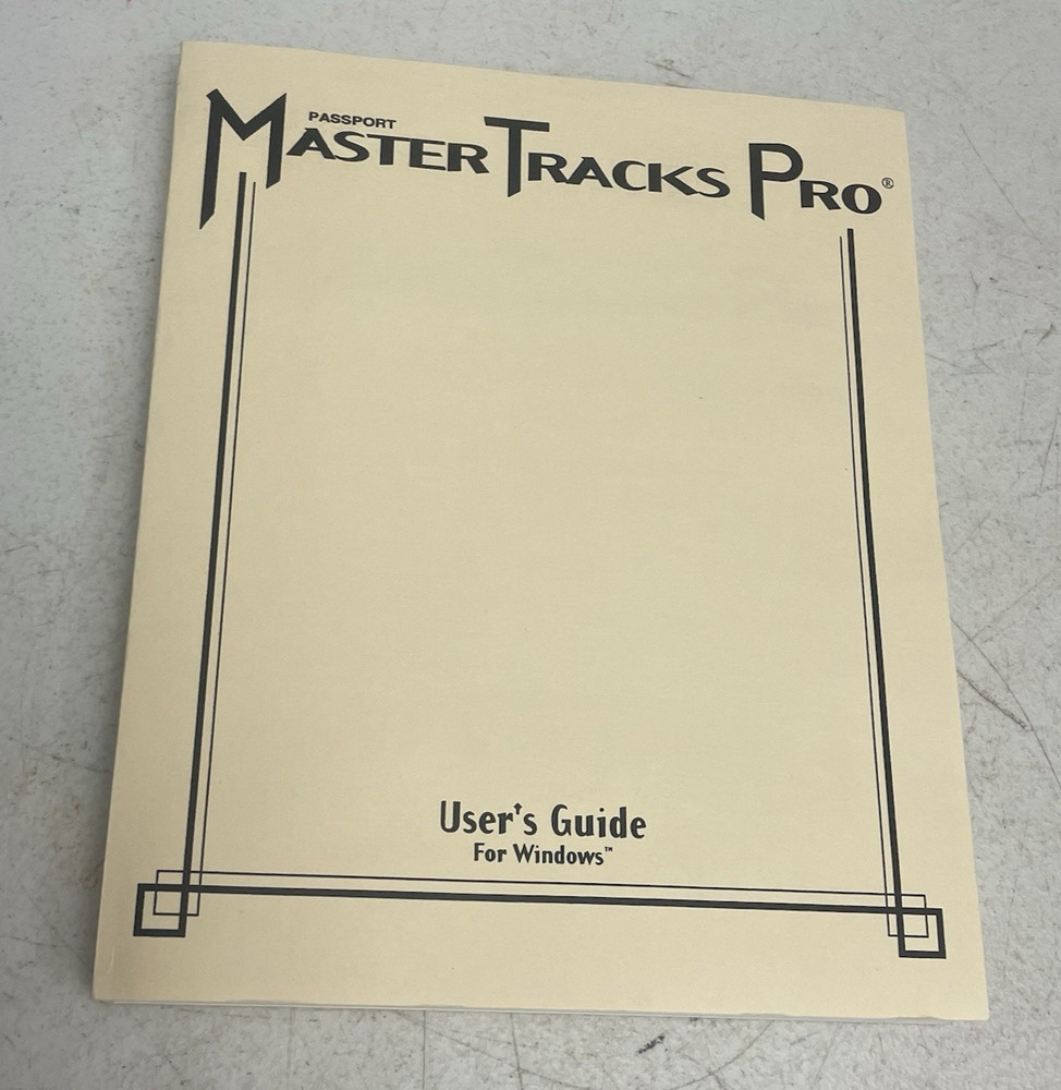 Complete MIDI Sequencing Software for Professionals Master Tracks Pro 6 WINDOWS