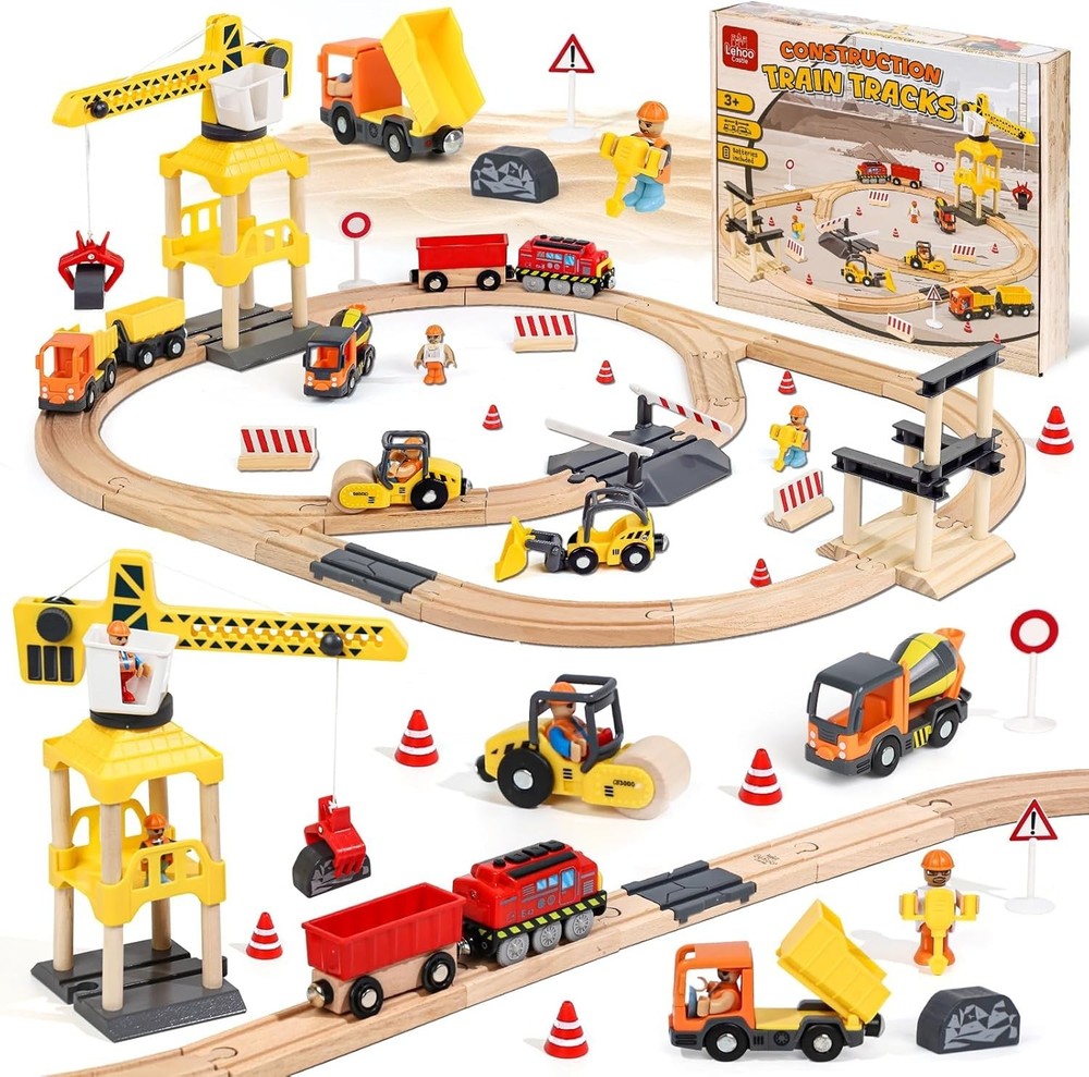 Educational Wooden Train Set for Ages 2-4: Imaginative Play & Problem Solving