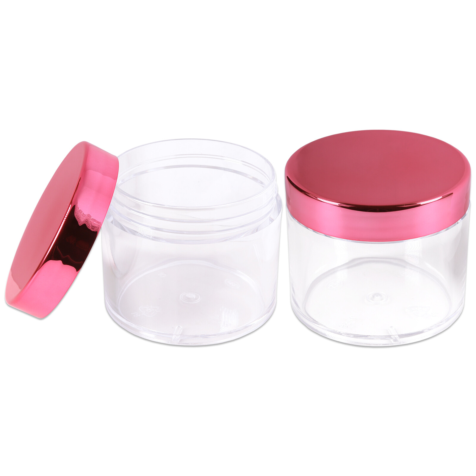 2oz/60g/60ml High Quality Acrylic Container Jars - Clear with Rose Lid