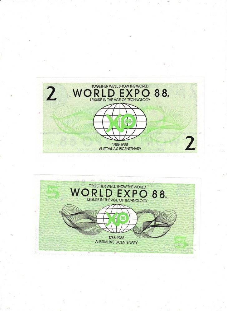 AUSTRALIA WORLD EXPO '88 TWO NOTES