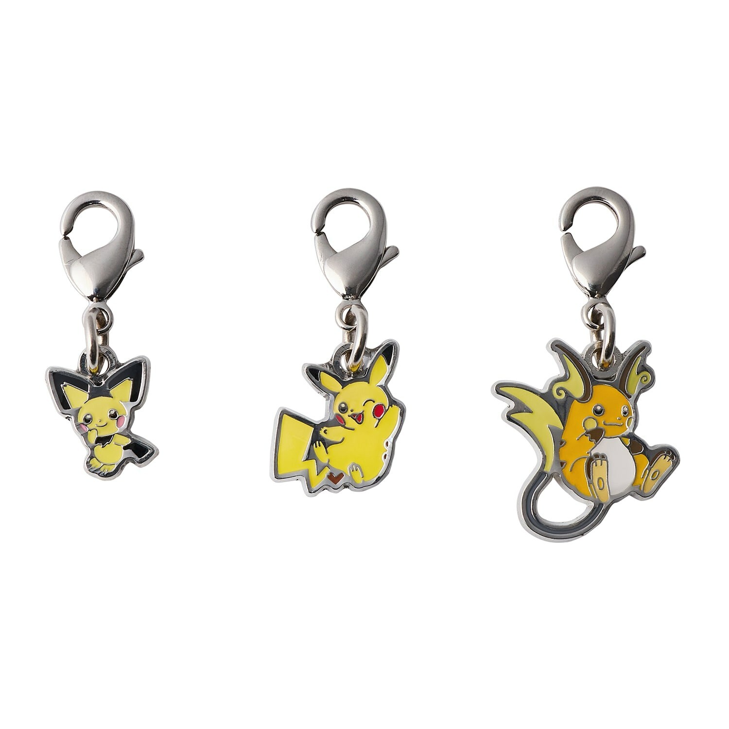 Pokemon Center National Zukan Metal Charm 172 025 026 Pichu Pikachu Raichu