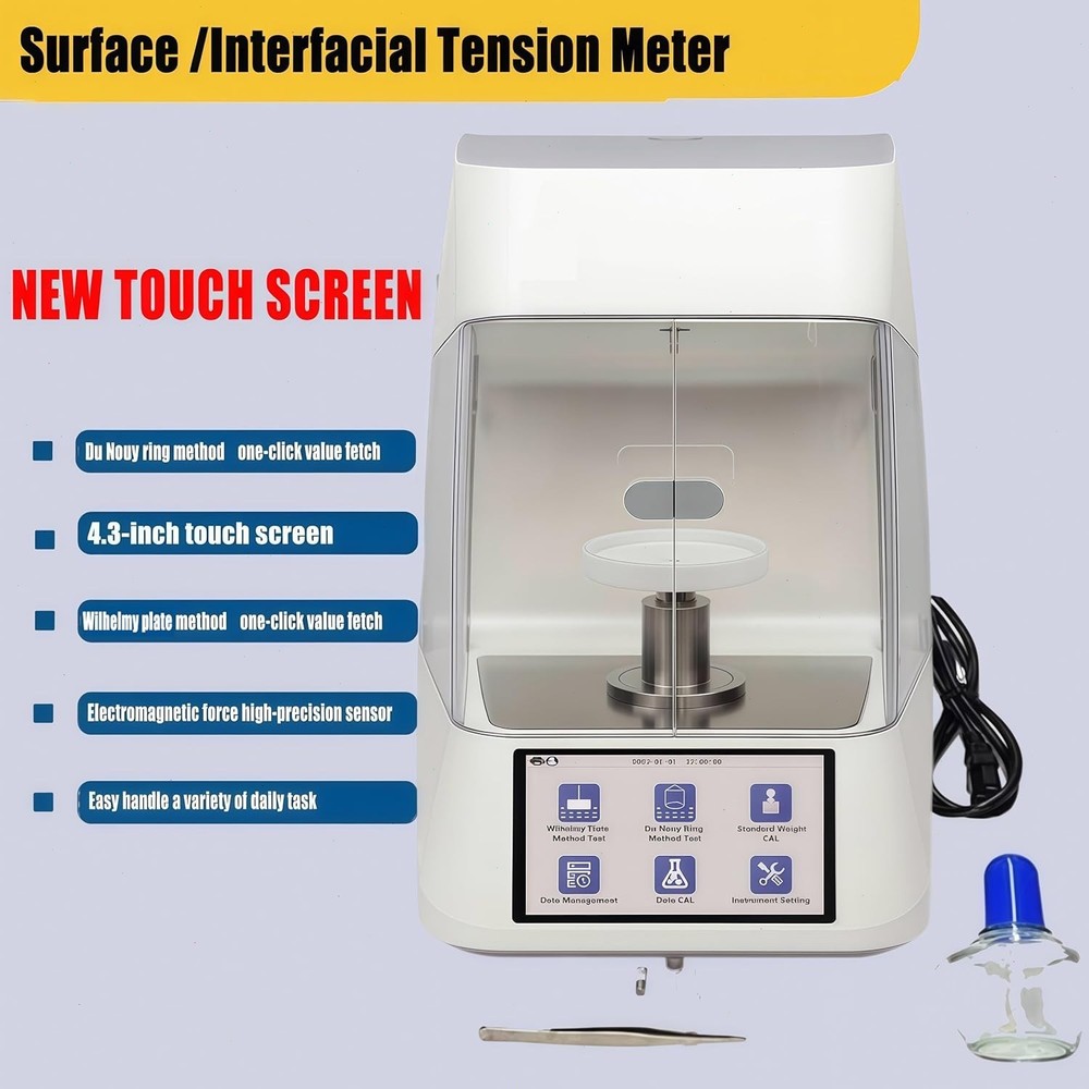 Automatic Surface Tensiometer with Precision 0.1mN/m Pt Ring Du Nouy Ring Method