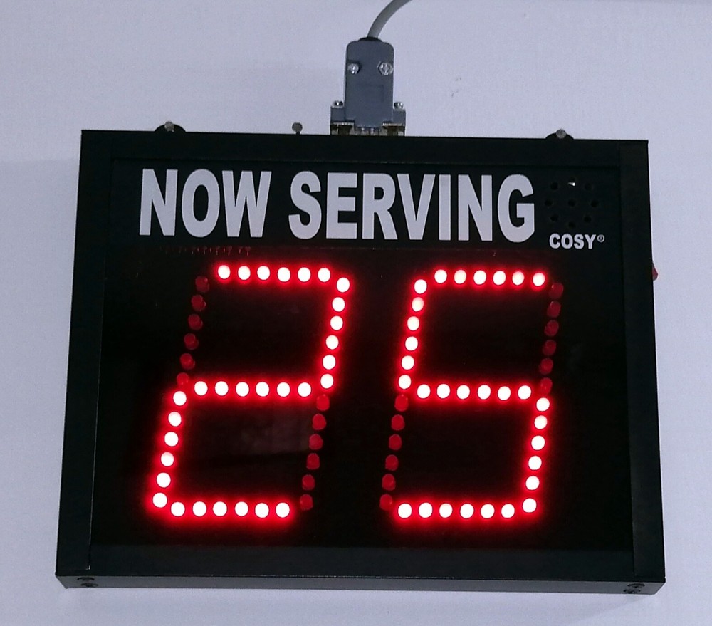 Token Number Display System, LED UP DOWN Counter, 4" LED digit. 2 Digit Display