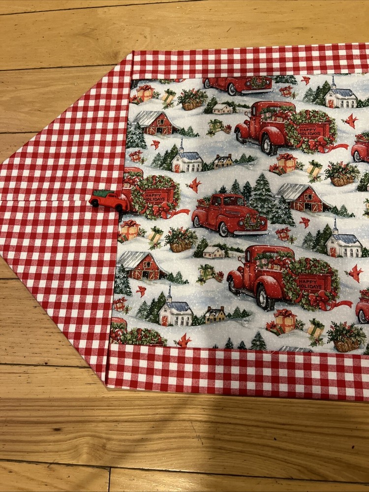 Christmas Table Runner Handmade 41x 14 “Pointed