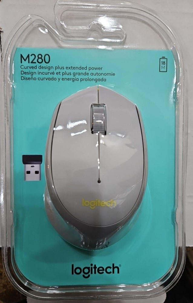 Logitech M280 Wireless PC / Mac Mouse Curved Design - 910-004285 Gray New