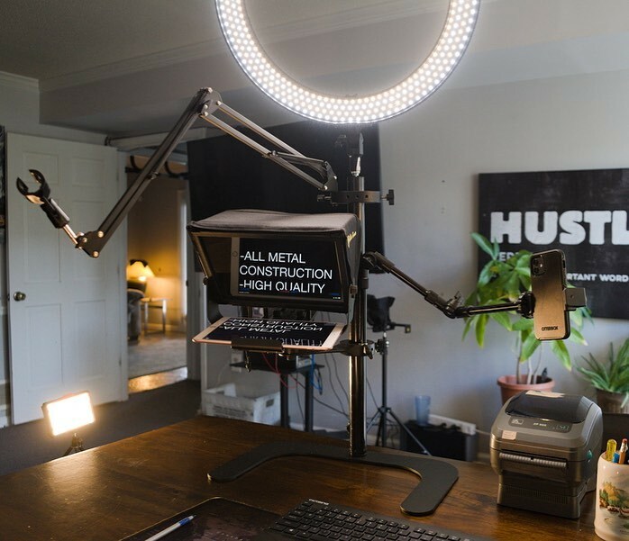 Desktop Streaming Gaming Video Camera Teleprompter Tripod Stand Mount Tabletop