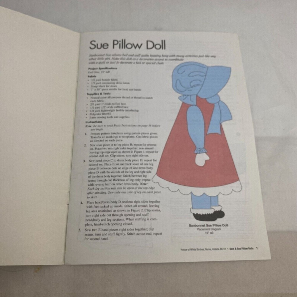 #6934 Sam & Sue Pillow Dolls Sewing Pattern