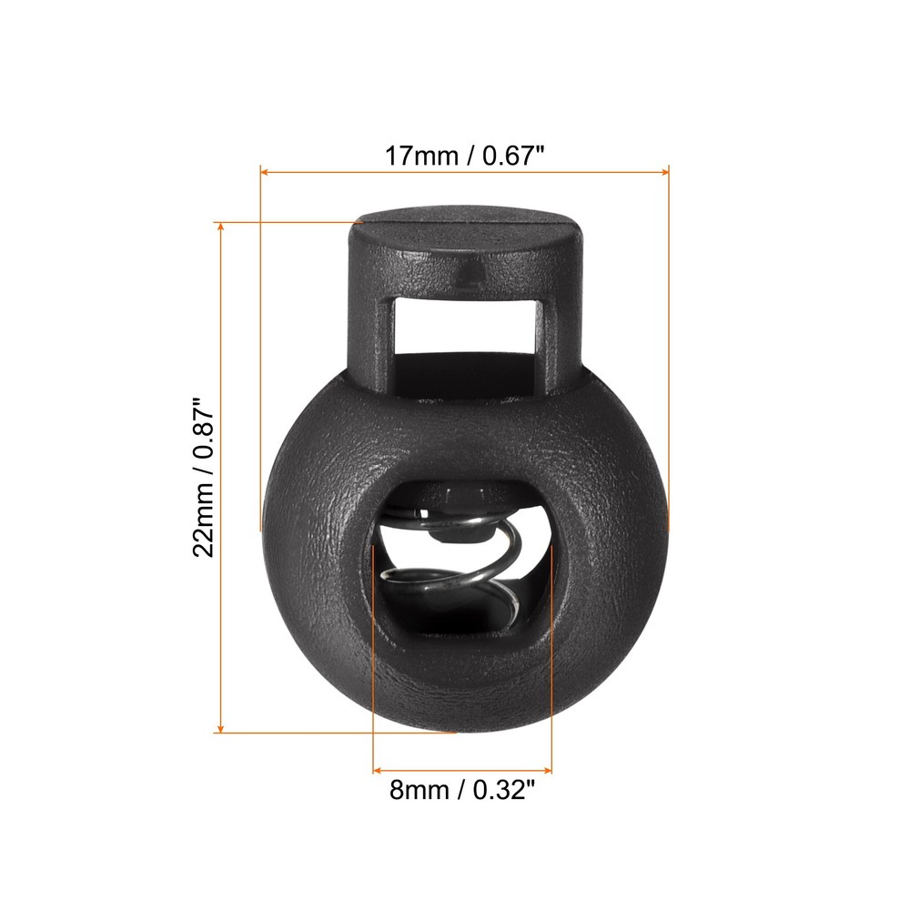 Cord Locks, 30 Pack Ball Spring Toggle Stopper, Black