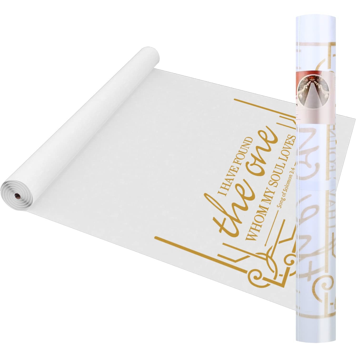 White Wedding Aisle Runner Aisle Runner for Wedding Ceremony 3x100ft Gold