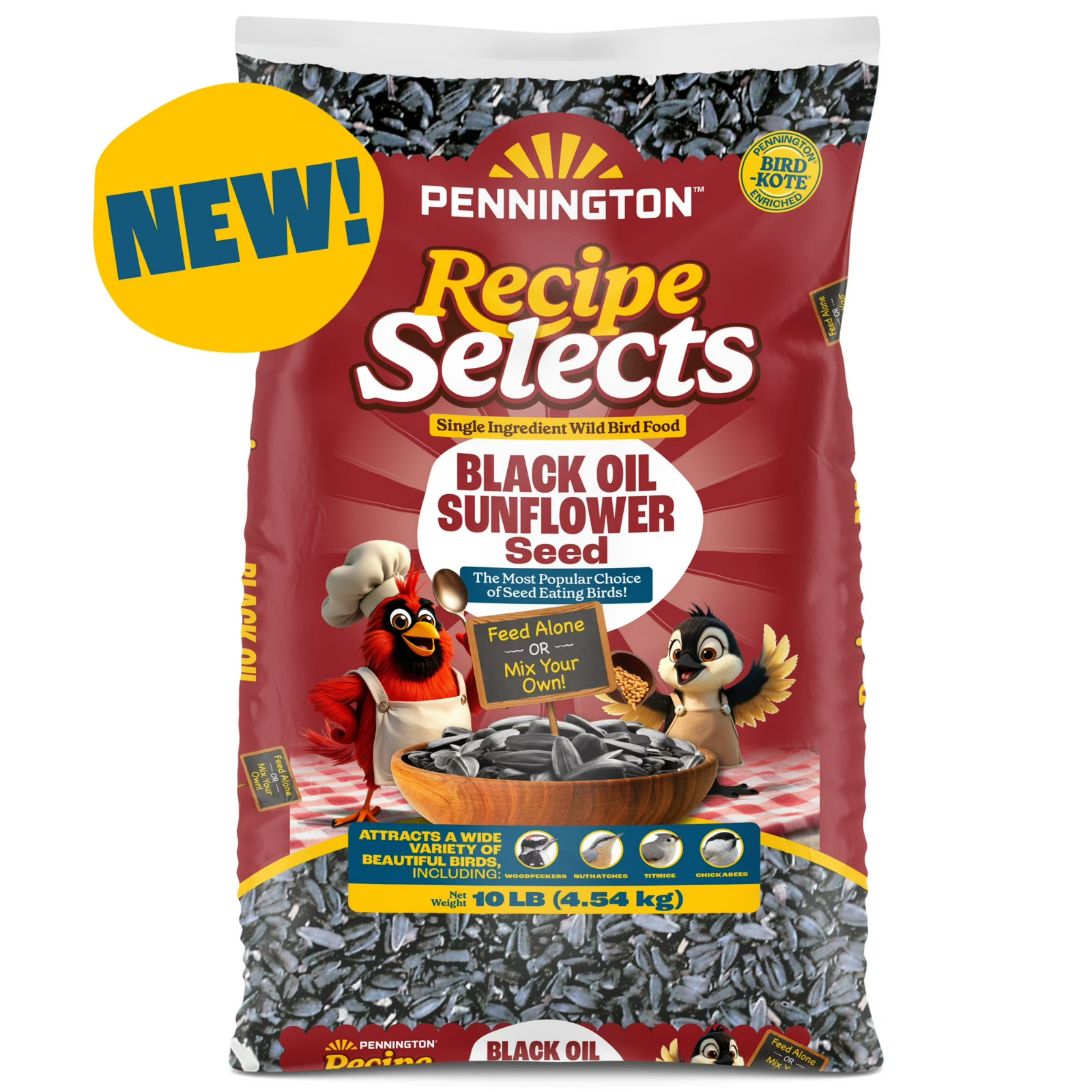 Pennington Select Black Oil Sunflower Seed Wild Bird Dry Feed, 10 lb. New Bag