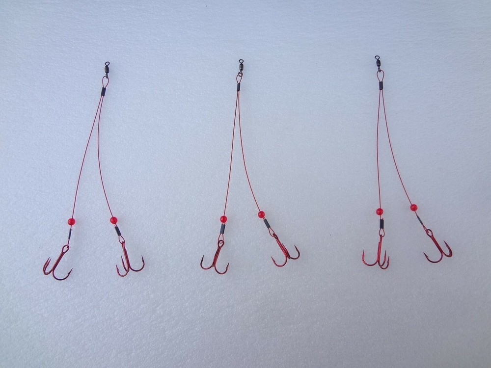 (3 PACK) WIRE - SUPERBLEED - ICE FISHING QUICK STRIKE RIG LEADER - SELECT SIZE