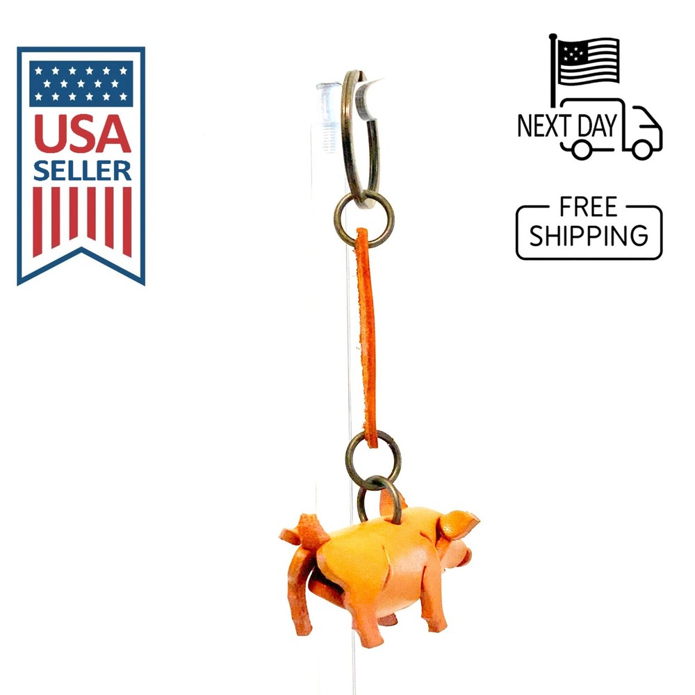Pig Handmade Leather Keyring