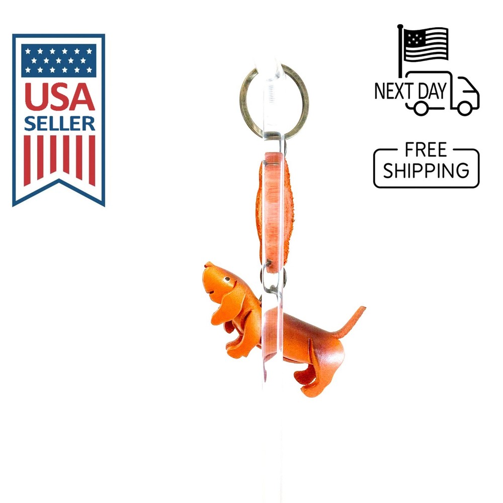 Basset Hound Handmade Leather Keyring