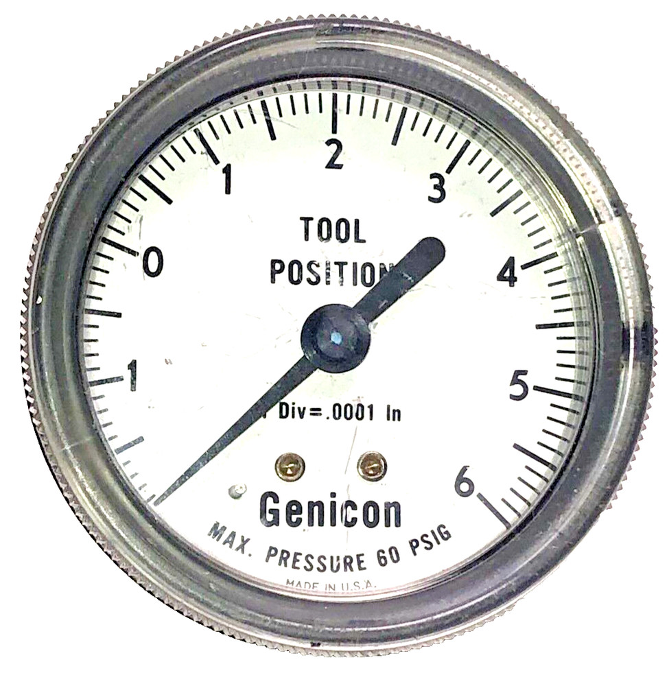 Genicon Tool Position Pressure Gauge, 60psig, 2.75" Round, new (E7)