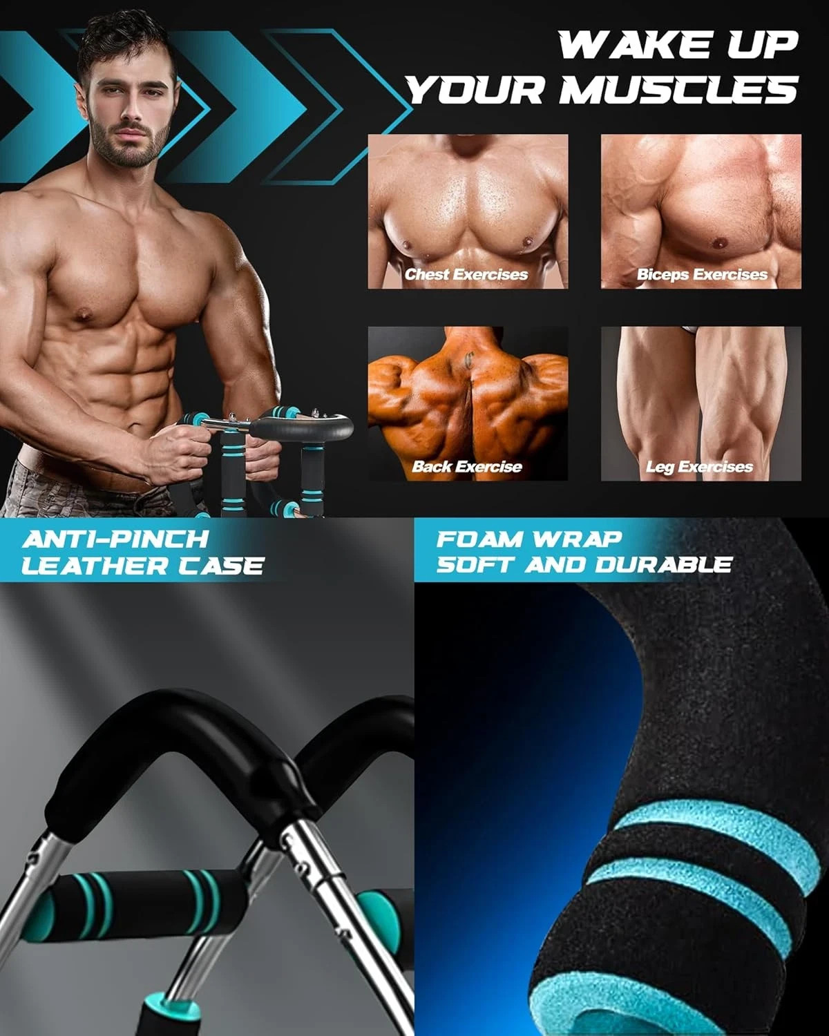 Saker Twister Arm Trainer, 40-100Lb Adjustable Power Twister Bar, Chest Shoulder