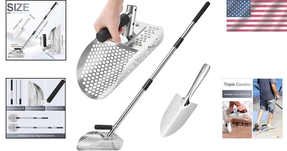 Adjustable Grip Sand Scoop for All Heights