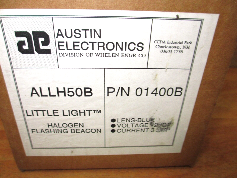 Austin Electronics ALLH50B *NEW* Beacon Blue Light Flashing Halogen 01400B