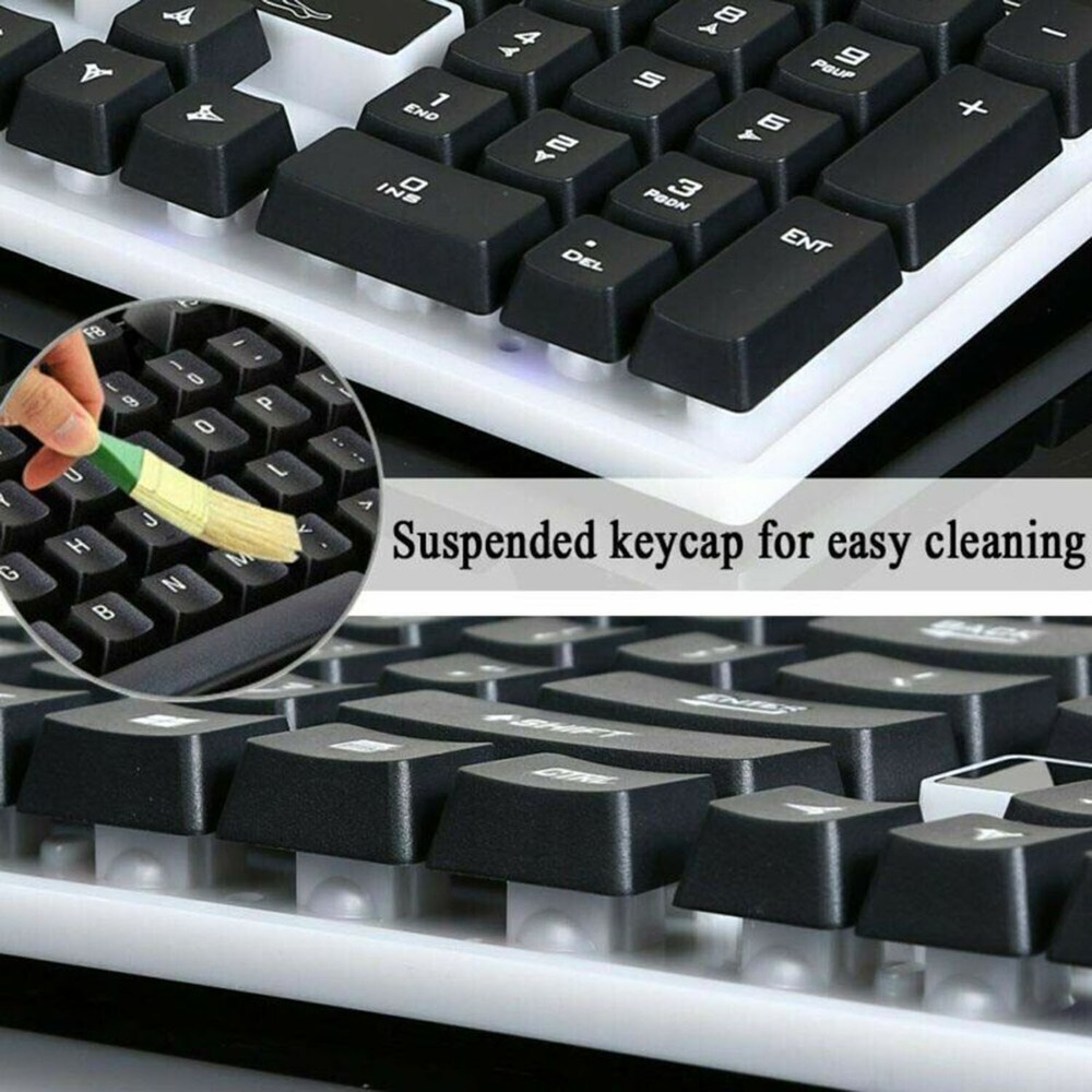 Computer Desktop Gaming Keyboard and Mouse Mechanical Feel LED Light Backlit
