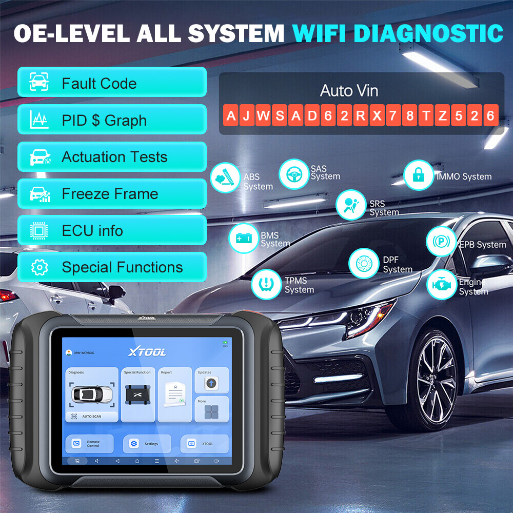 XTOOL D8W WIFI All System Diagnostic OBD2 Scanner 38+ Services Topology Mapping