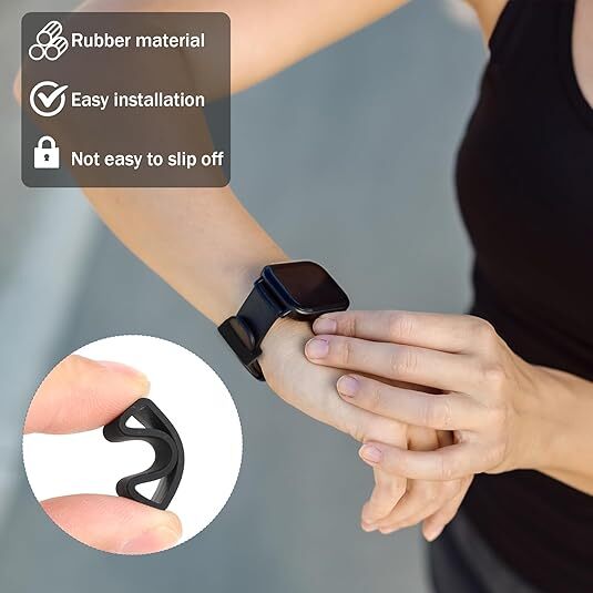 10-Pack Watch Strap Band Hoop Silicone Loop Retainer Buckle Holder Ring Keeper