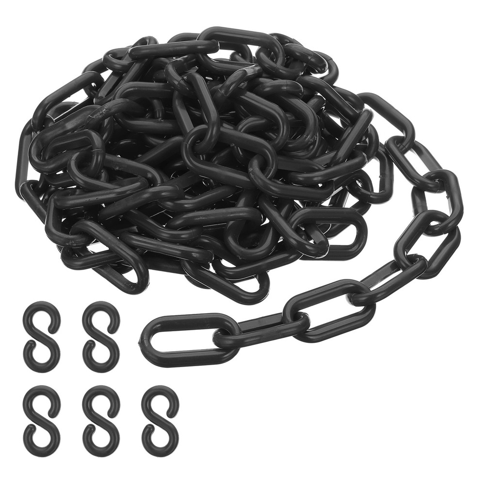 Plastic Chain Links 10 Foot Safety Chains Black Chains Barriers 6mm