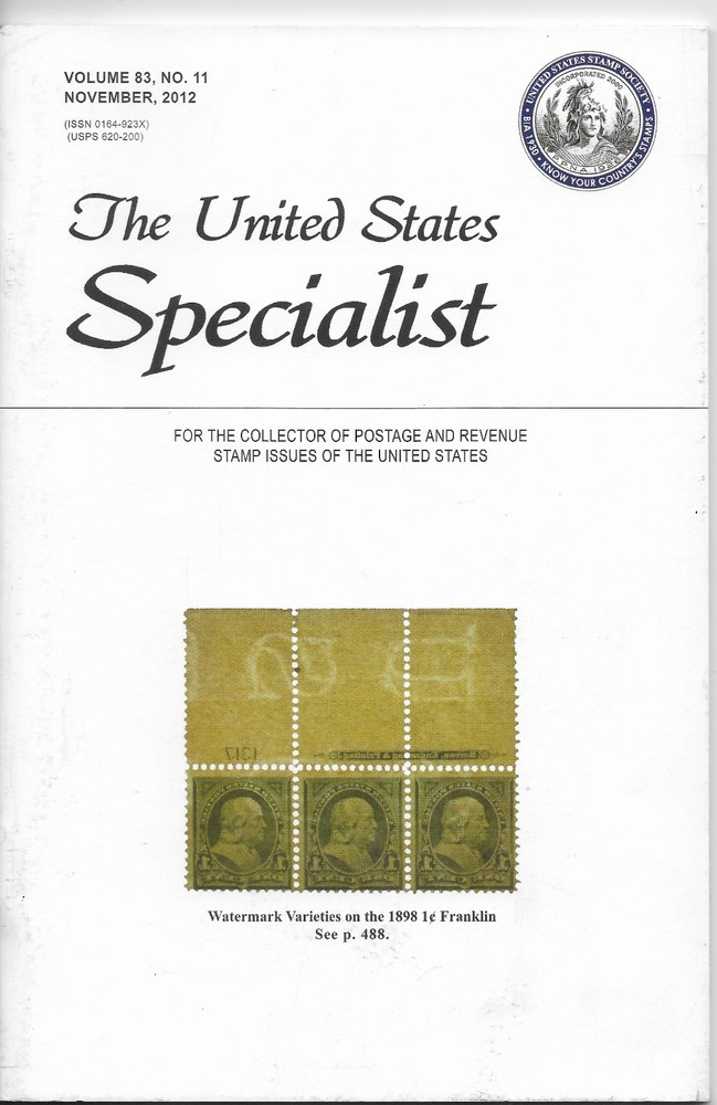 THE UNITED STATES SPECIALIST - VOL. 83  NO. 11  NOV 2012 - COMPLETE BACK ISSUE