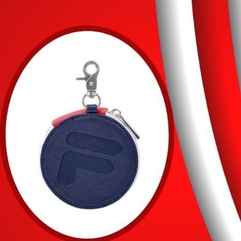 Round Blue Coin Purse -Sporty Circular Storage Wallet Small Compact Pouch for Me