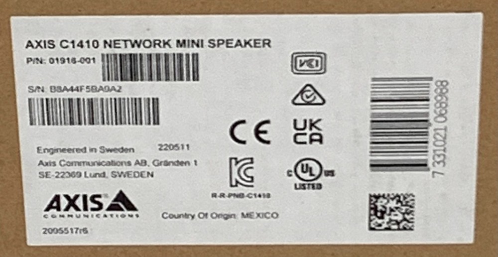 Axis C1410 Network Mini speaker