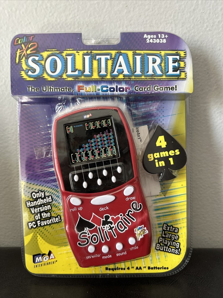 MGA COLOR FX2 SCREEN CARD ELECTRONIC GAME SOLITAIRE HANDHELD HAND HELD 2000