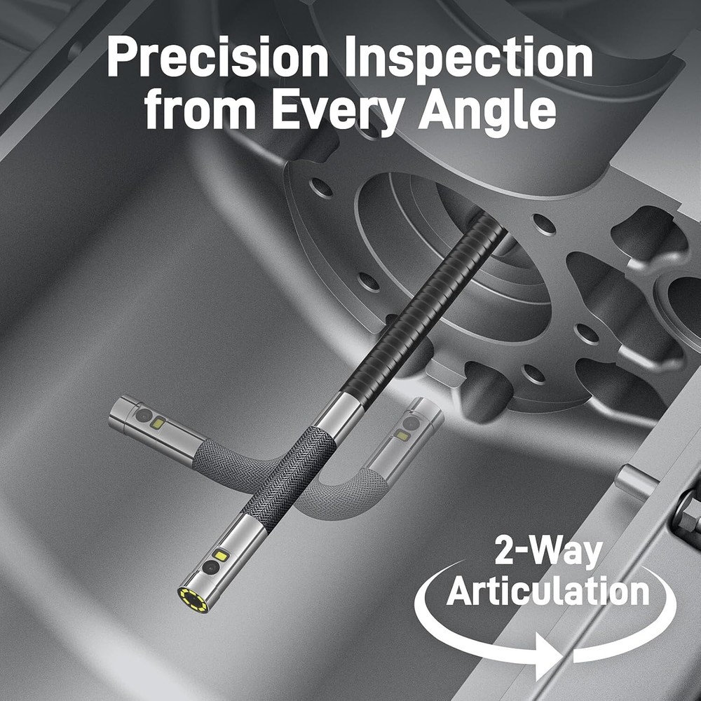 Bidirectional Dual-Lens Boroscope with Adjustable LED Lighting for Optimal View