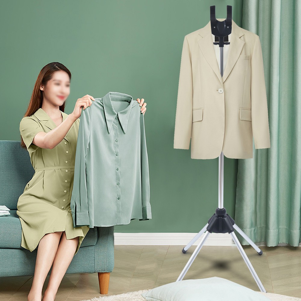 Clothes Ironing Steamer Bracket Garment Hanger Telescopic Folding Drying Rack