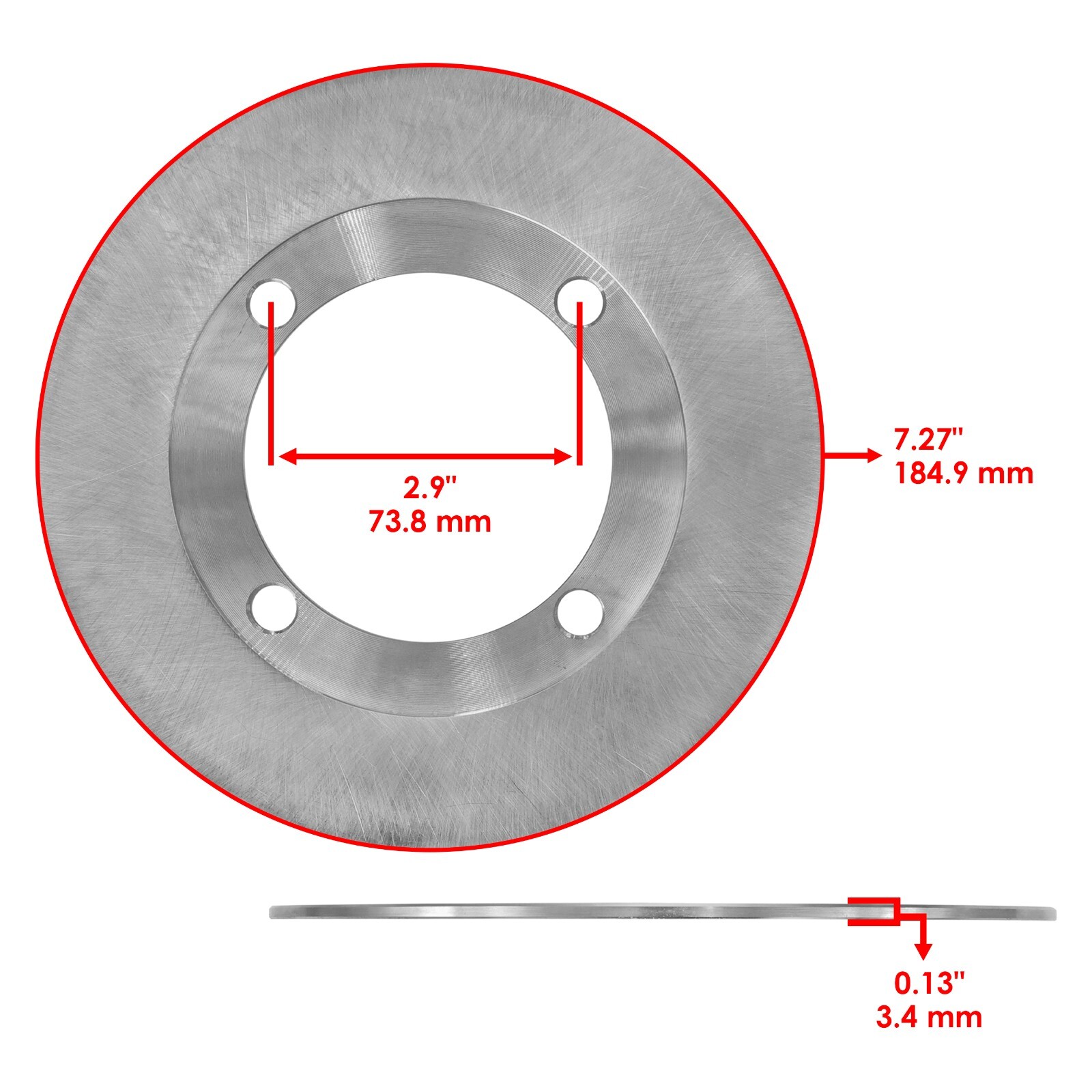 Front Rear Brake Caliper Disc Rotor W/Pad For Yamaha Rhino 700 YXR700 4X4 08-13