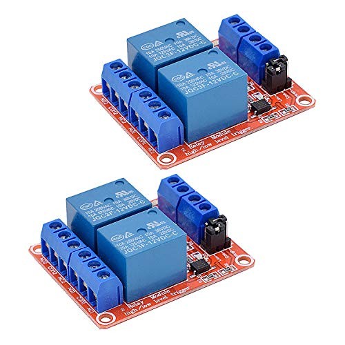 [2-Pack] DC 12V Relay Module 2-Channel Relay Switch with Optocoupler 2CH-12V-2