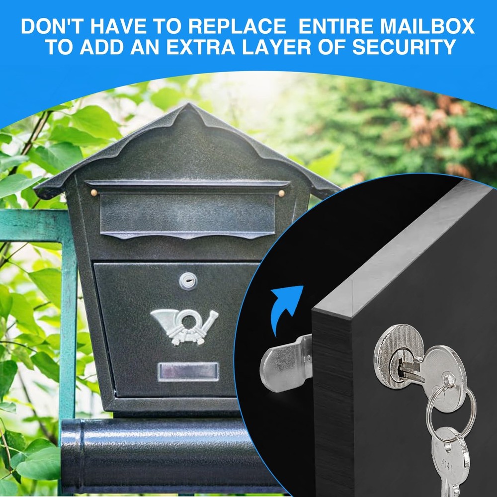 Universal Mailbox Lock Replacement Set Secure Mail Box Cam Lock 4 Keys 1 PCS