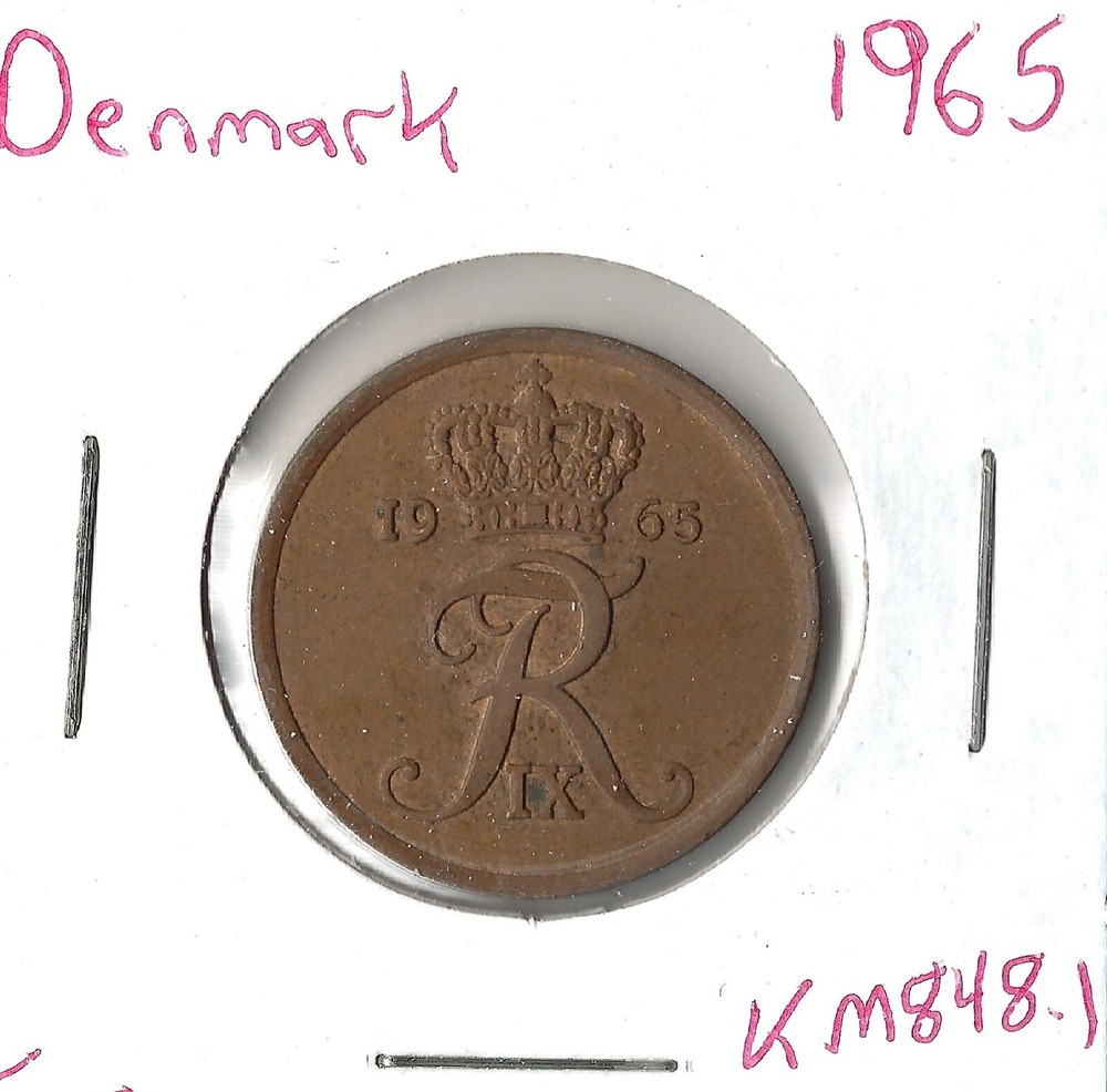Coin Denmark 5 Ore 1965 KM848.1