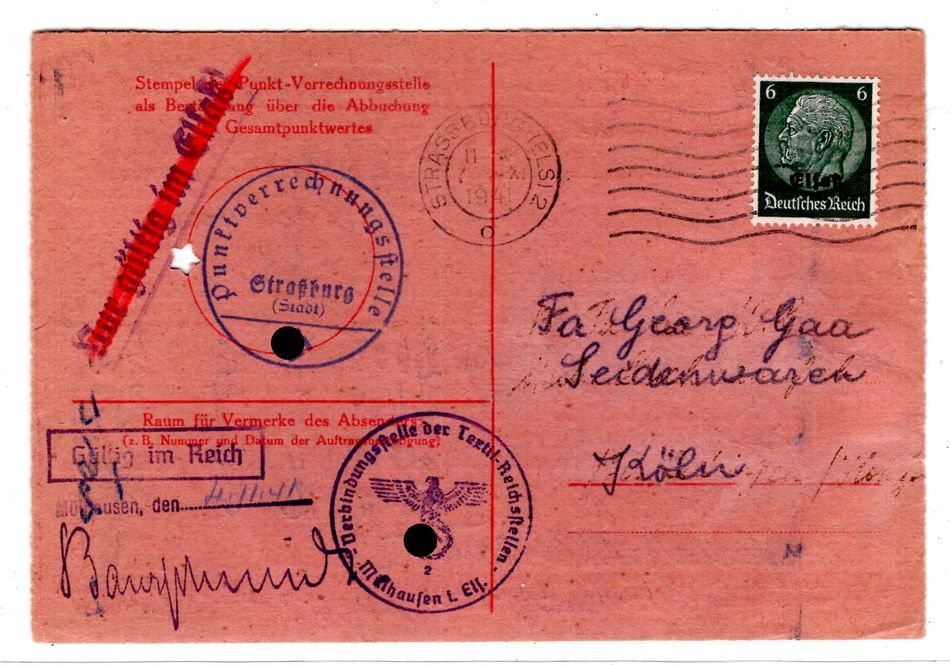 Alsace POINT CALCULATION CARD NEEDS RECEIPT (BA0950)