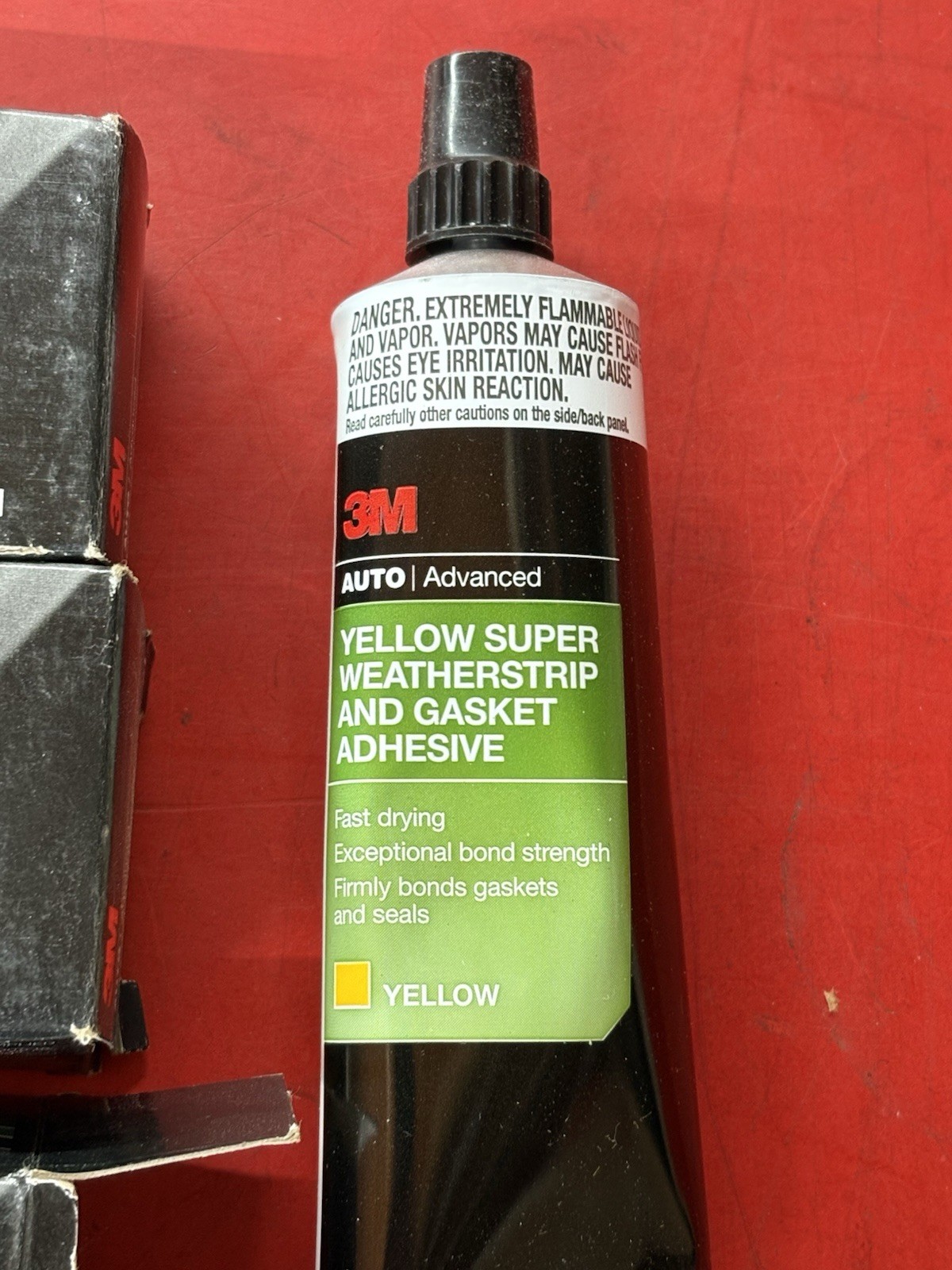 LOT OF (3) 3M 08001 YELLOW SUPER WEATHERSTRIP & GASKET ADHESIVE 5 oz. EACH TUBE