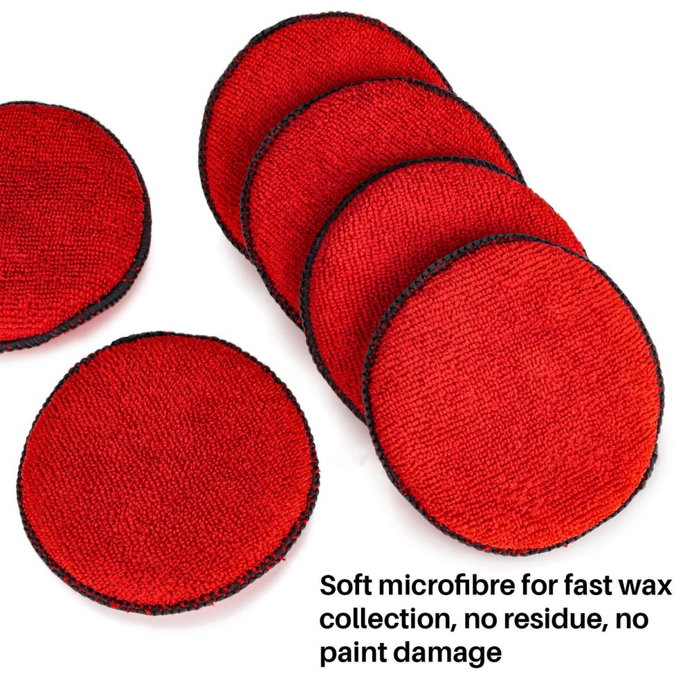 Sukh 12 Pack Microfiber Foam Car Wax Applicator Pad - 12PCS, Red