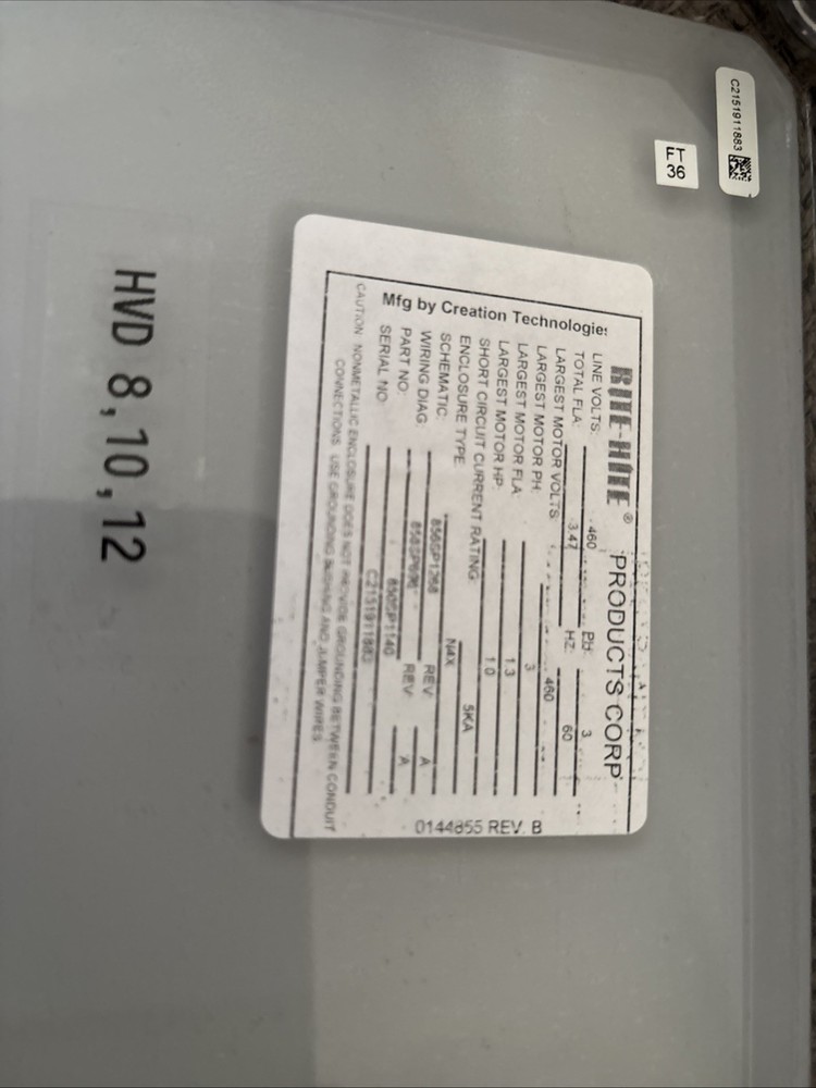 Rite-Hite DOK-COMMANDER 850SP1140 Panel Box Dock Leveler Safety System